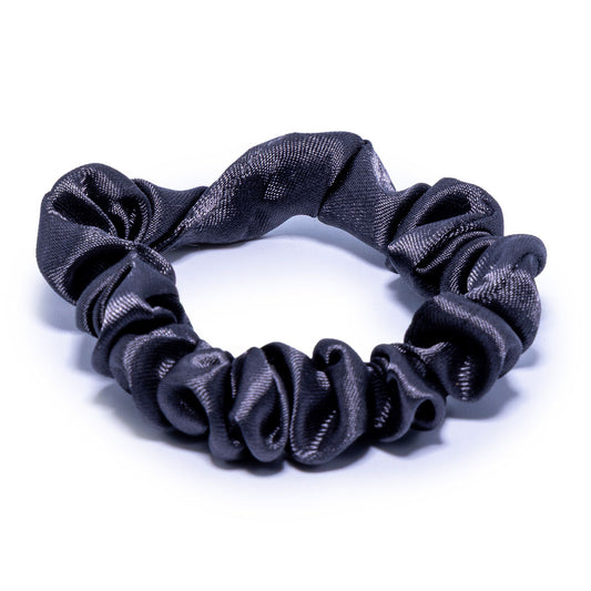 Charcoal Gray Silk Scrunchie