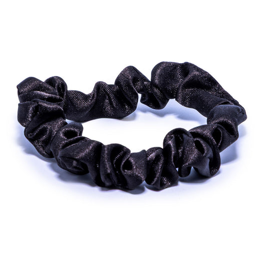 Jet Black Silk Scrunchie