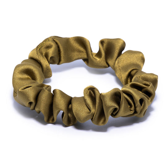 Olive Green Silk Scrunchie