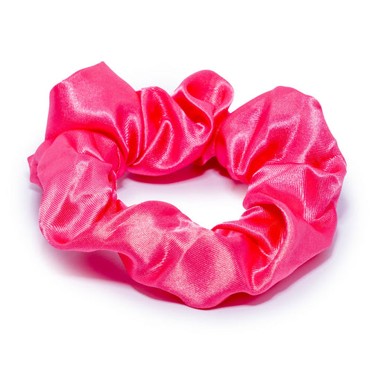 Hot Rose Silk Scrunchie