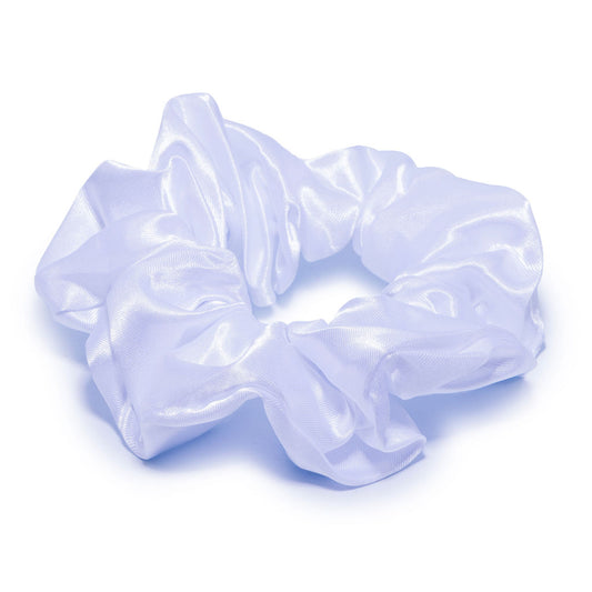 Soft White Silk Scrunchie