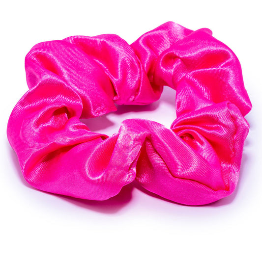 Fuchsia Pink Silk Scrunchie