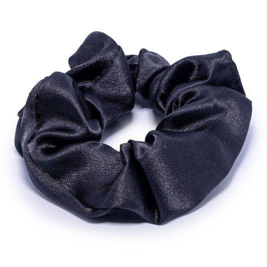 Midnight Black Silk Scrunchie